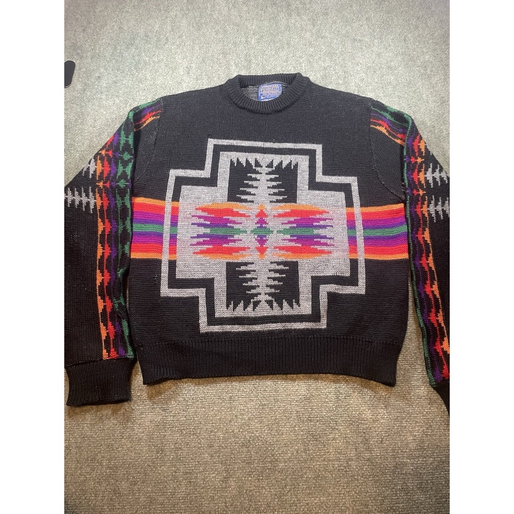 Pendleton Vintage USA High Grade Western Wear Aztec Wool Crewneck Sweater L